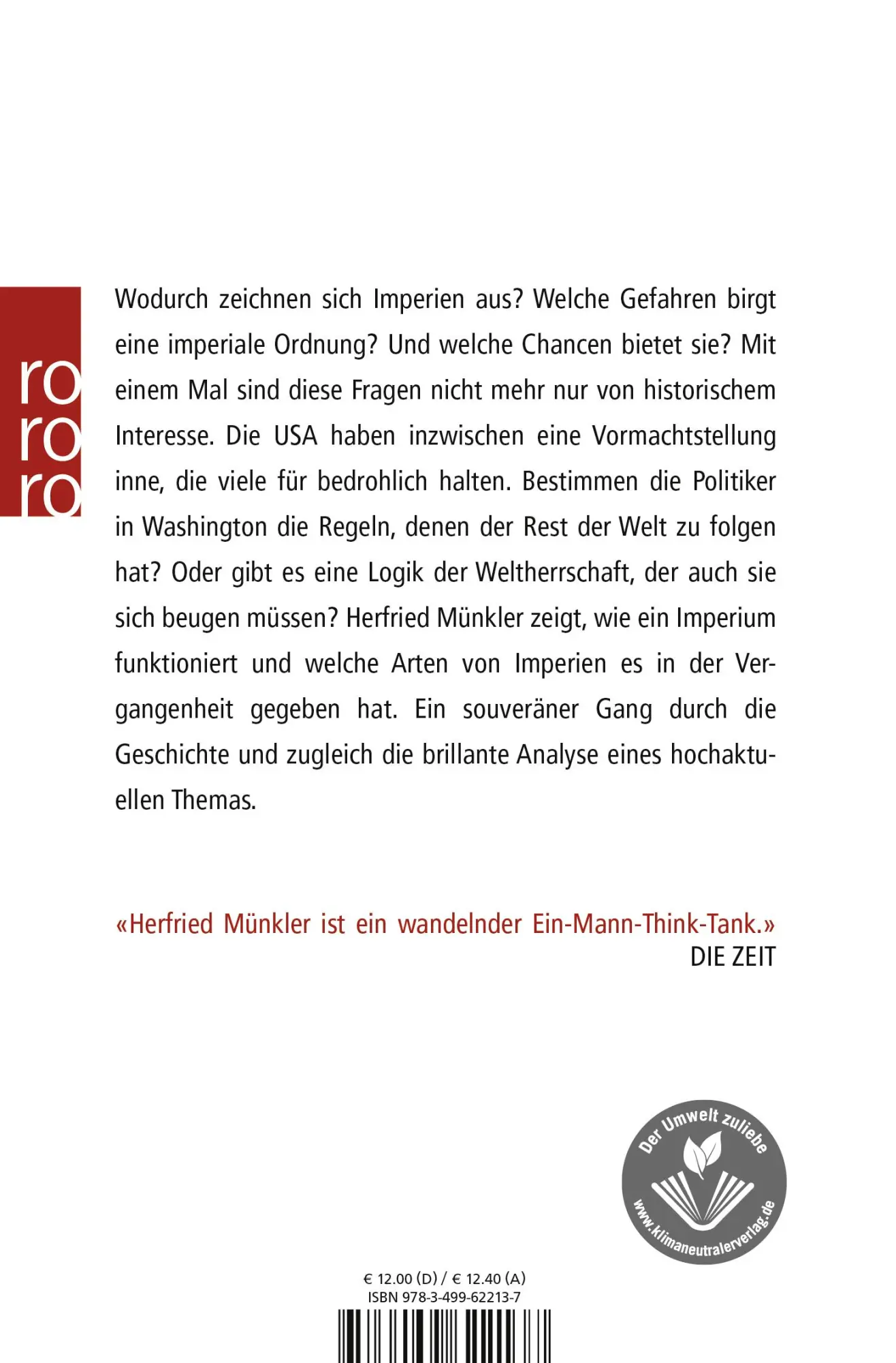Rückseite: 9783499622137 | Imperien | Herfried Münkler | Taschenbuch | 332 S. | Deutsch | 2007