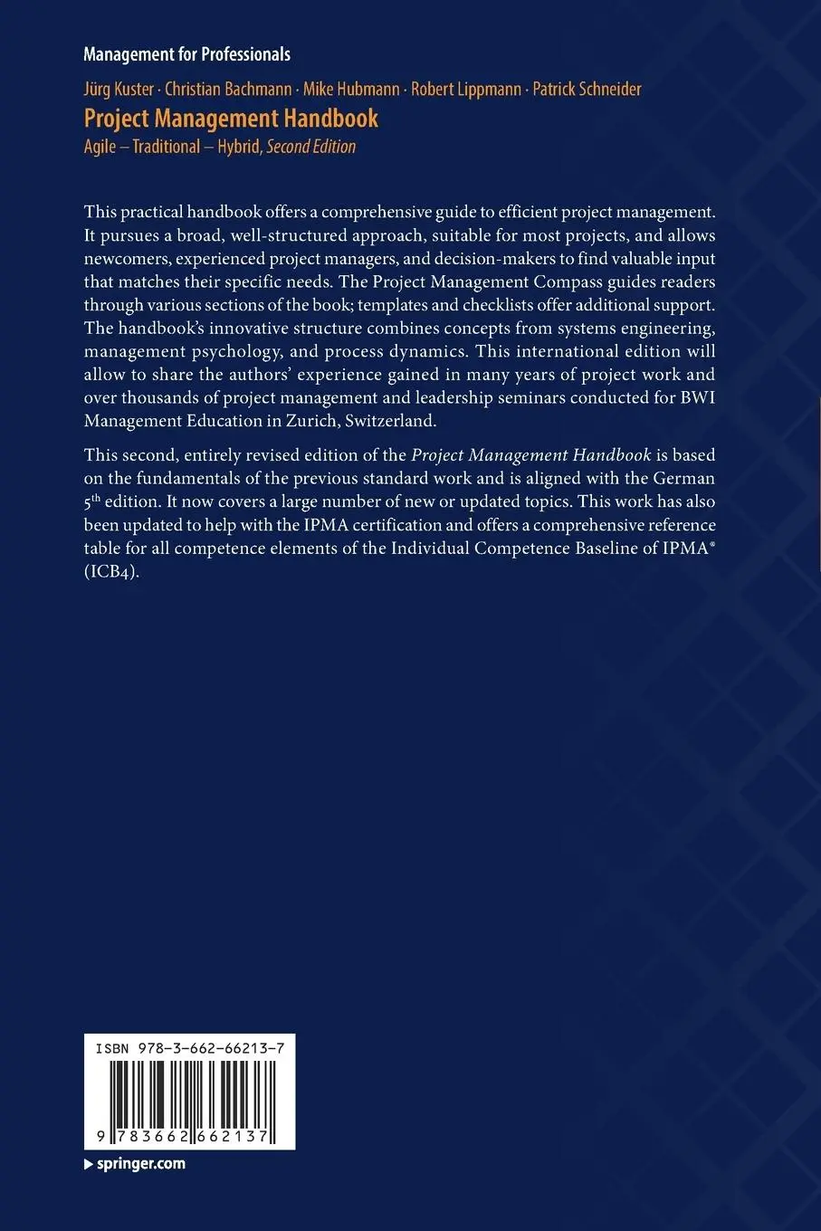 Rückseite: 9783662662137 | Project Management Handbook | Agile - Traditional - Hybrid | Buch