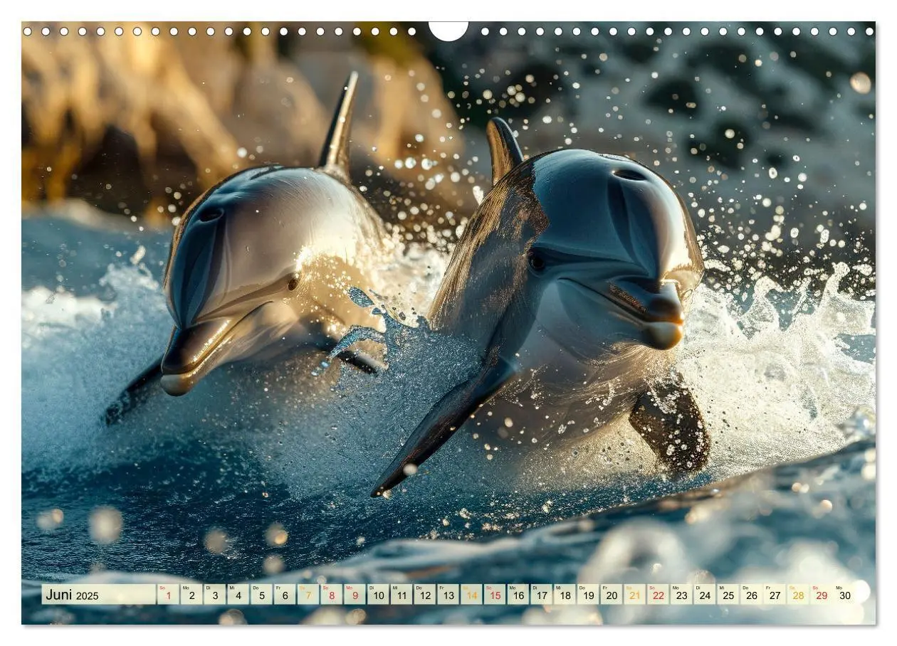 Bild: 9783383782237 | Delfine - schlaue Jäger (Wandkalender 2025 DIN A3 quer), CALVENDO...