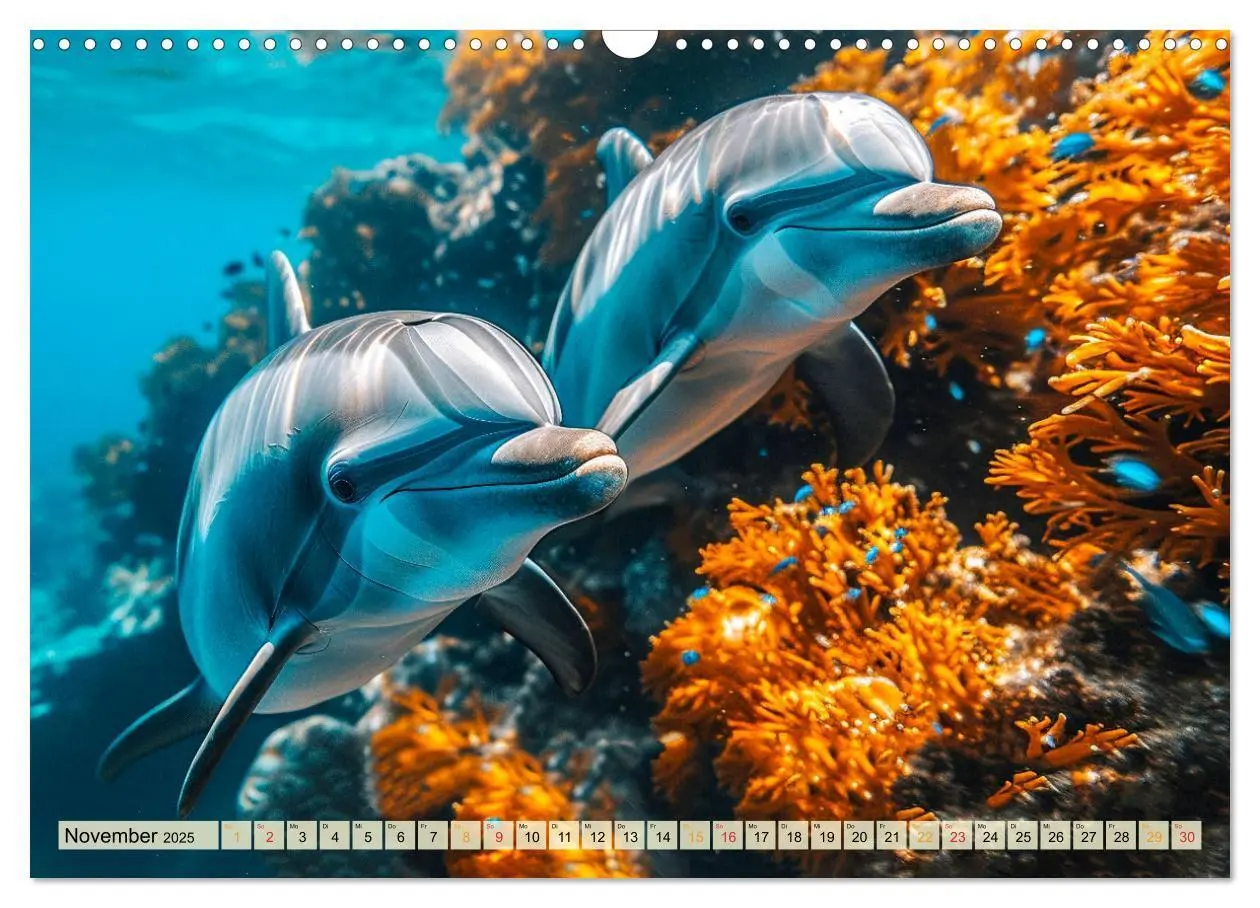 Bild: 9783383782237 | Delfine - schlaue Jäger (Wandkalender 2025 DIN A3 quer), CALVENDO...