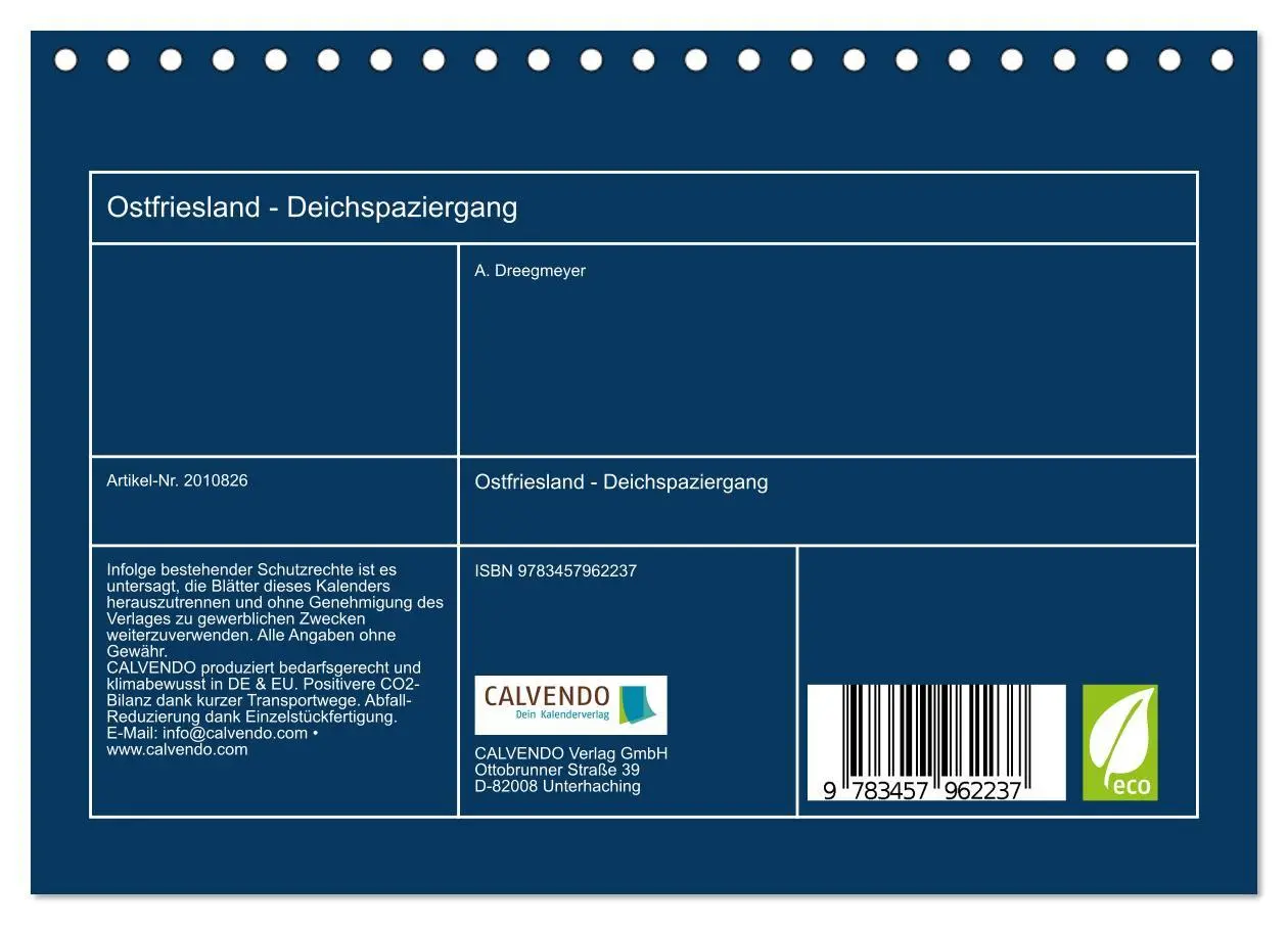 Bild: 9783457962237 | Ostfriesland - Deichspaziergang (Tischkalender 2026 DIN A5 quer),...