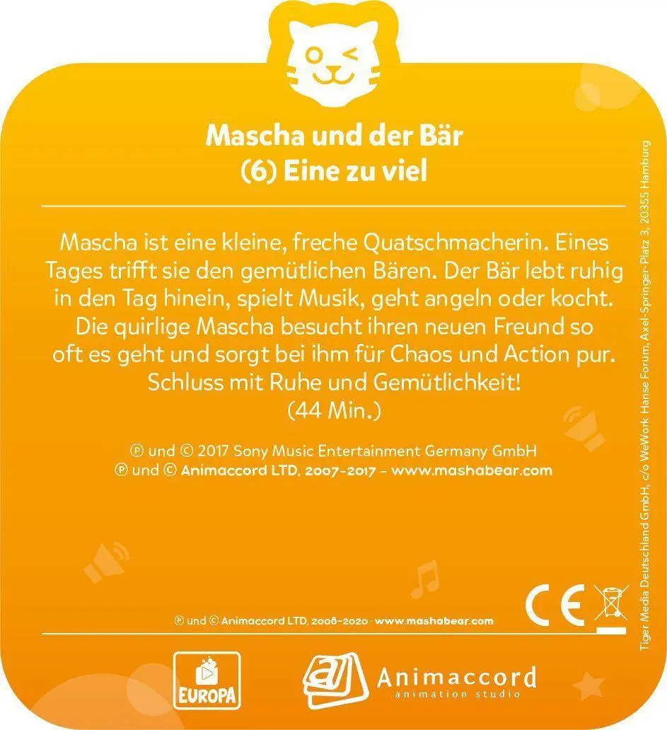Bild: 4260535482337 | tigercard - Mascha und der Bär - Folge 6: Eine zu viel | Deutsch