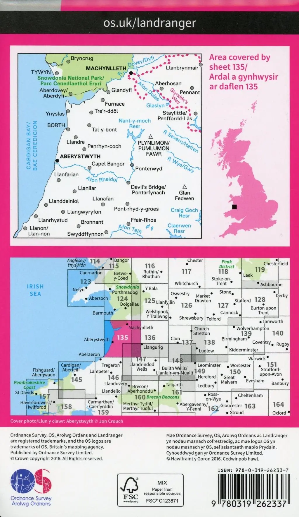 Bild: 9780319262337 | Aberystwyth &amp; Machynlleth | Ordnance Survey | (Land-)Karte | Englisch