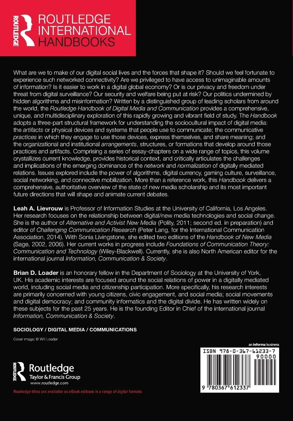 Rückseite: 9780367612337 | Routledge Handbook of Digital Media and Communication | Taschenbuch