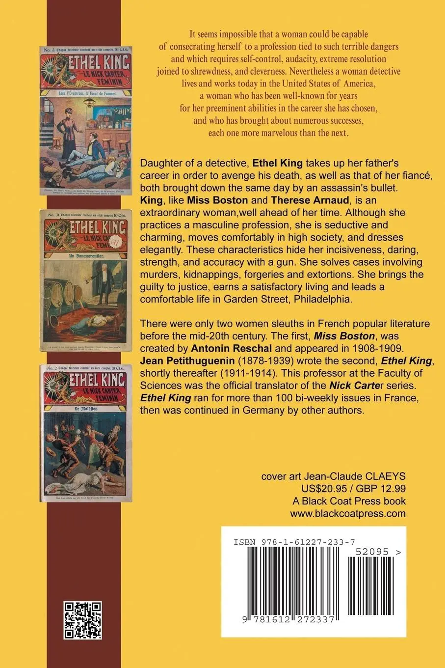 Rückseite: 9781612272337 | The Adventures of Ethel King, The Female Nick Carter | Petithuguenin