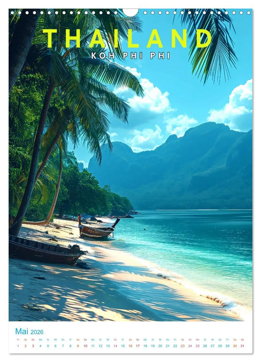 Bild: 9783516282337 | Thailand - Old School Poster Style (Wandkalender 2026 DIN A3 hoch),...