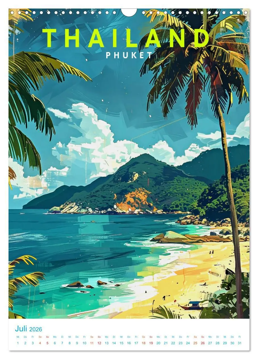 Bild: 9783516282337 | Thailand - Old School Poster Style (Wandkalender 2026 DIN A3 hoch),...