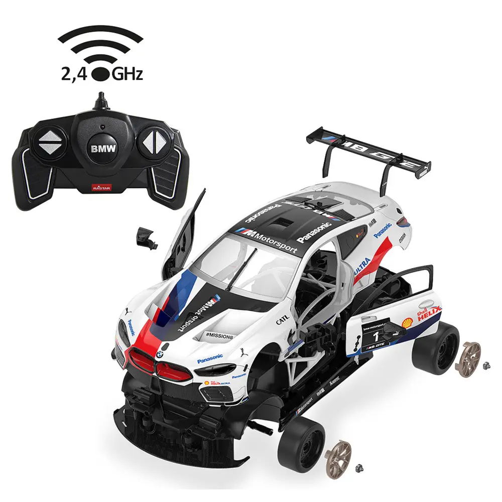 Cover: 4042774462437 | Jamara BMW M8 GTE 1:18 weiß 2,4GHz Bausatz | In Karton | 403130 | 2021
