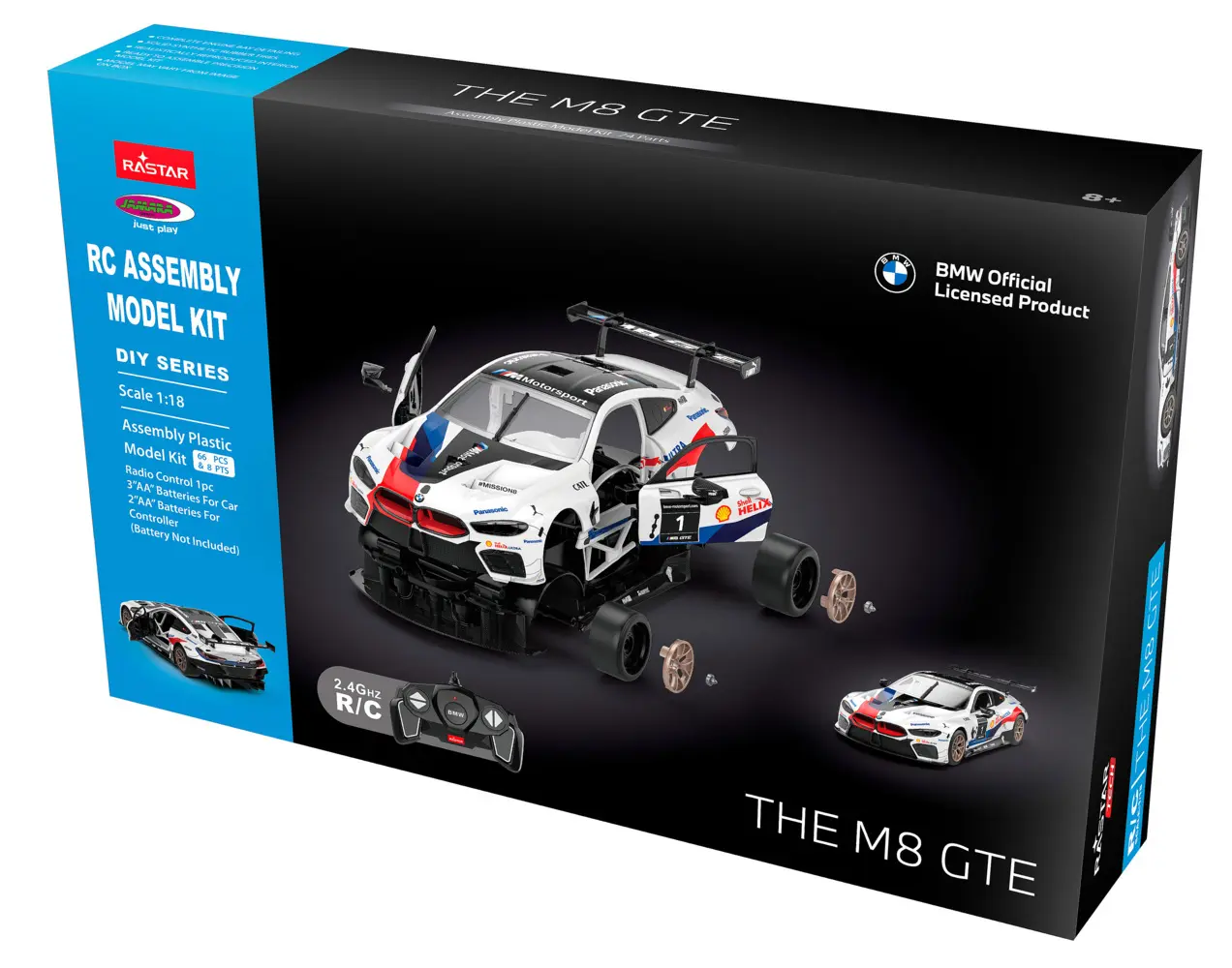 Bild: 4042774462437 | Jamara BMW M8 GTE 1:18 weiß 2,4GHz Bausatz | In Karton | 403130 | 2021