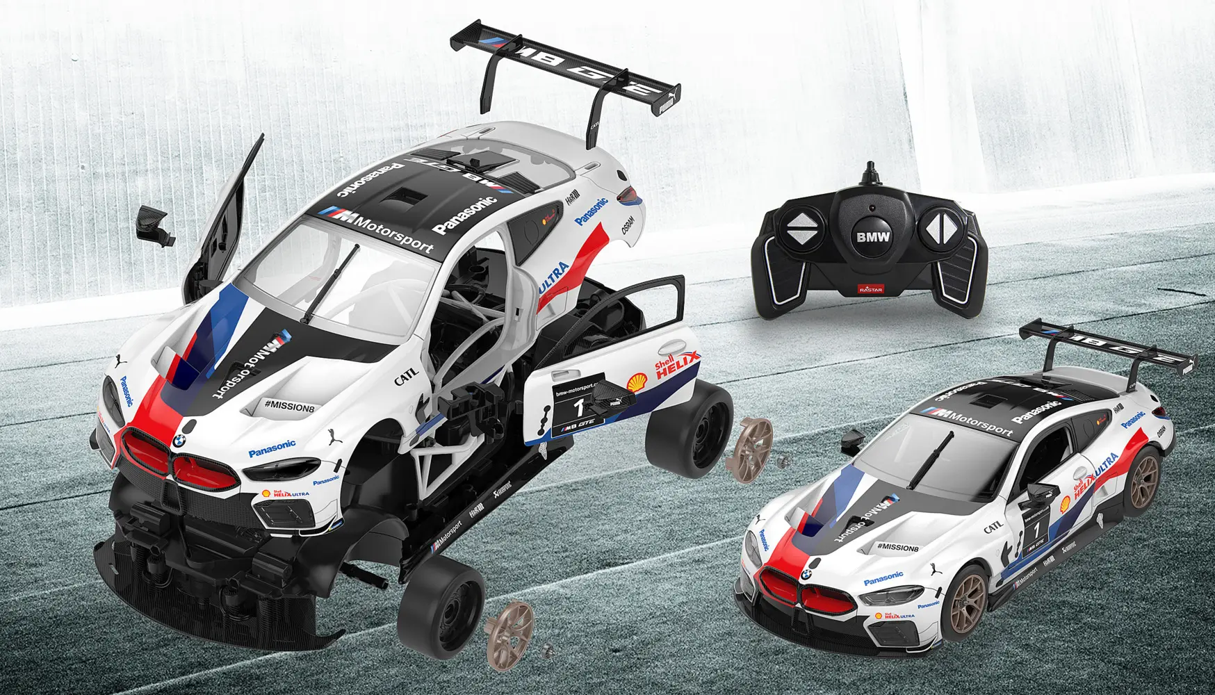 Bild: 4042774462437 | Jamara BMW M8 GTE 1:18 weiß 2,4GHz Bausatz | In Karton | 403130 | 2021