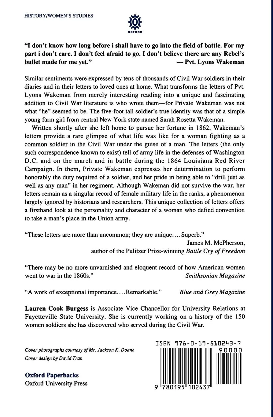 Rückseite: 9780195102437 | An Uncommon Soldier | Sarah Wakeman | Taschenbuch | Englisch | 1996
