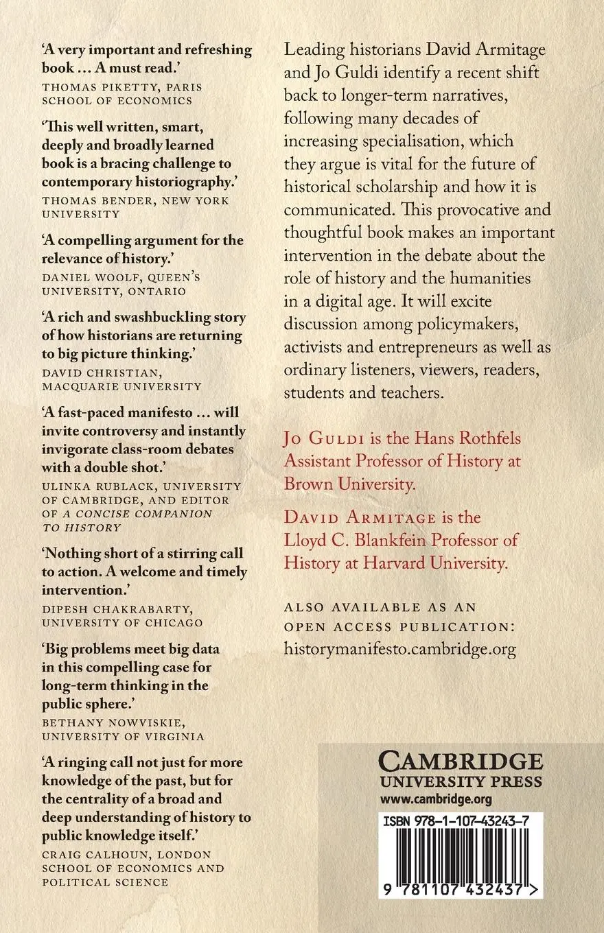 Rückseite: 9781107432437 | The History Manifesto | Jo Guldi (u. a.) | Taschenbuch | Englisch