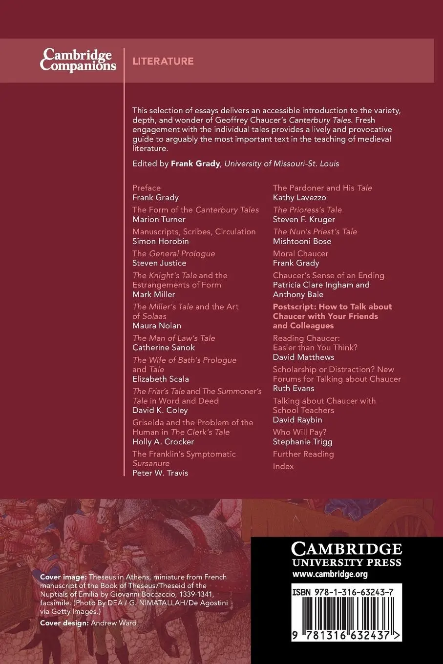 Rückseite: 9781316632437 | The Cambridge Companion to The Canterbury Tales | Frank Grady | Buch