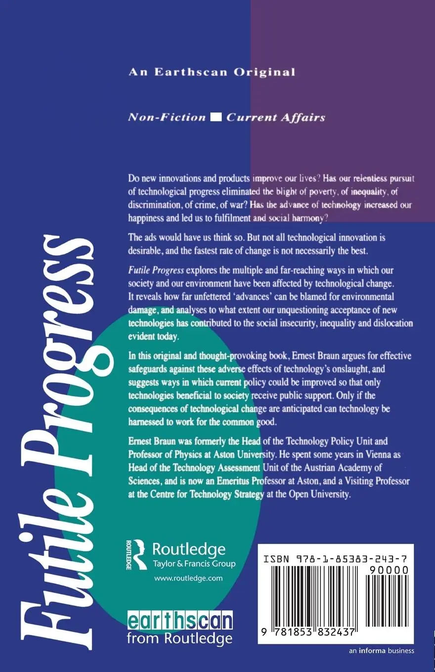 Rückseite: 9781853832437 | Futile Progress | Technology's empty promise | Ernest Braun | Buch