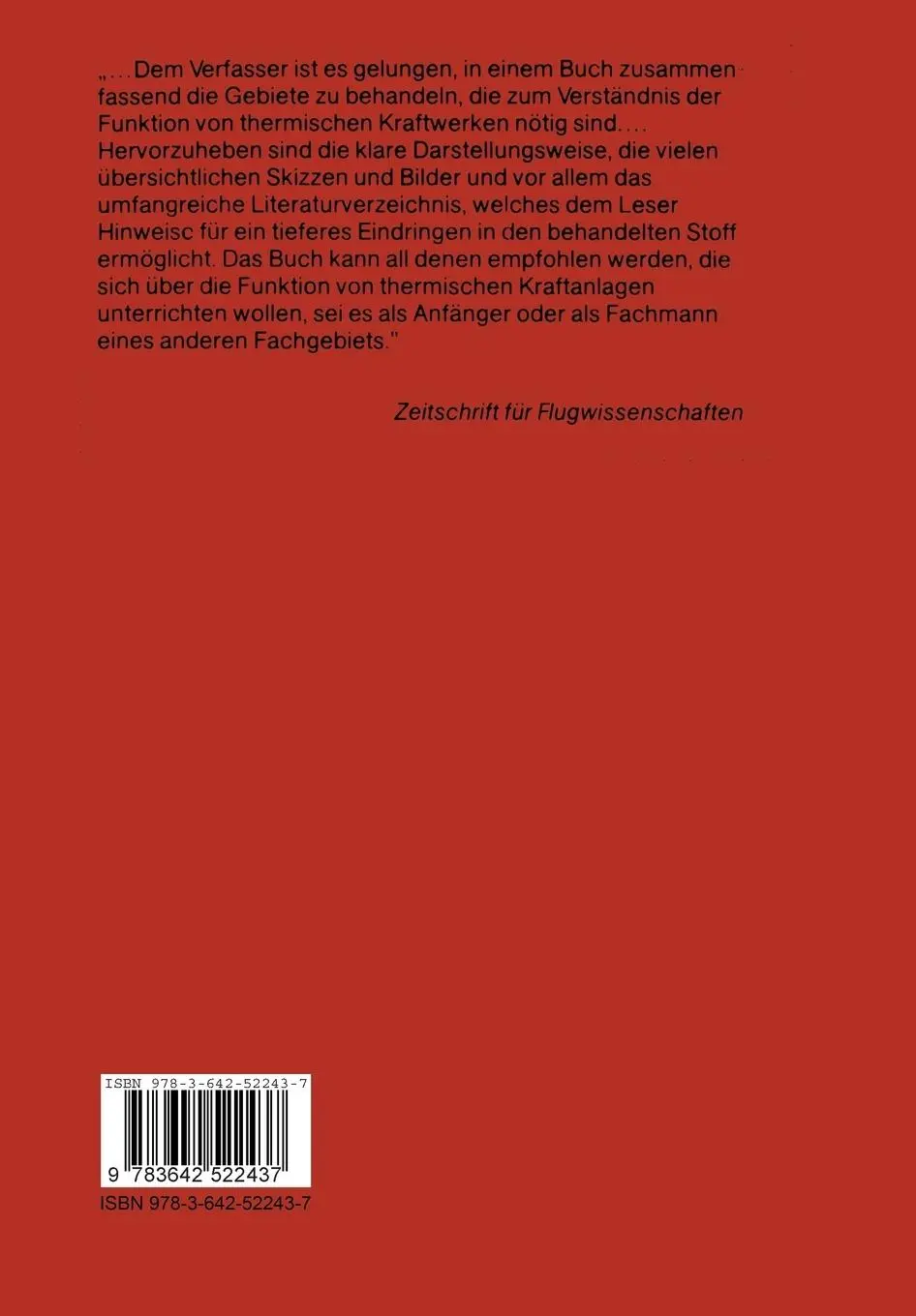 Rückseite: 9783642522437 | Thermische Kraftanlagen | Grundlagen, Technik, Probleme | Thomas | x