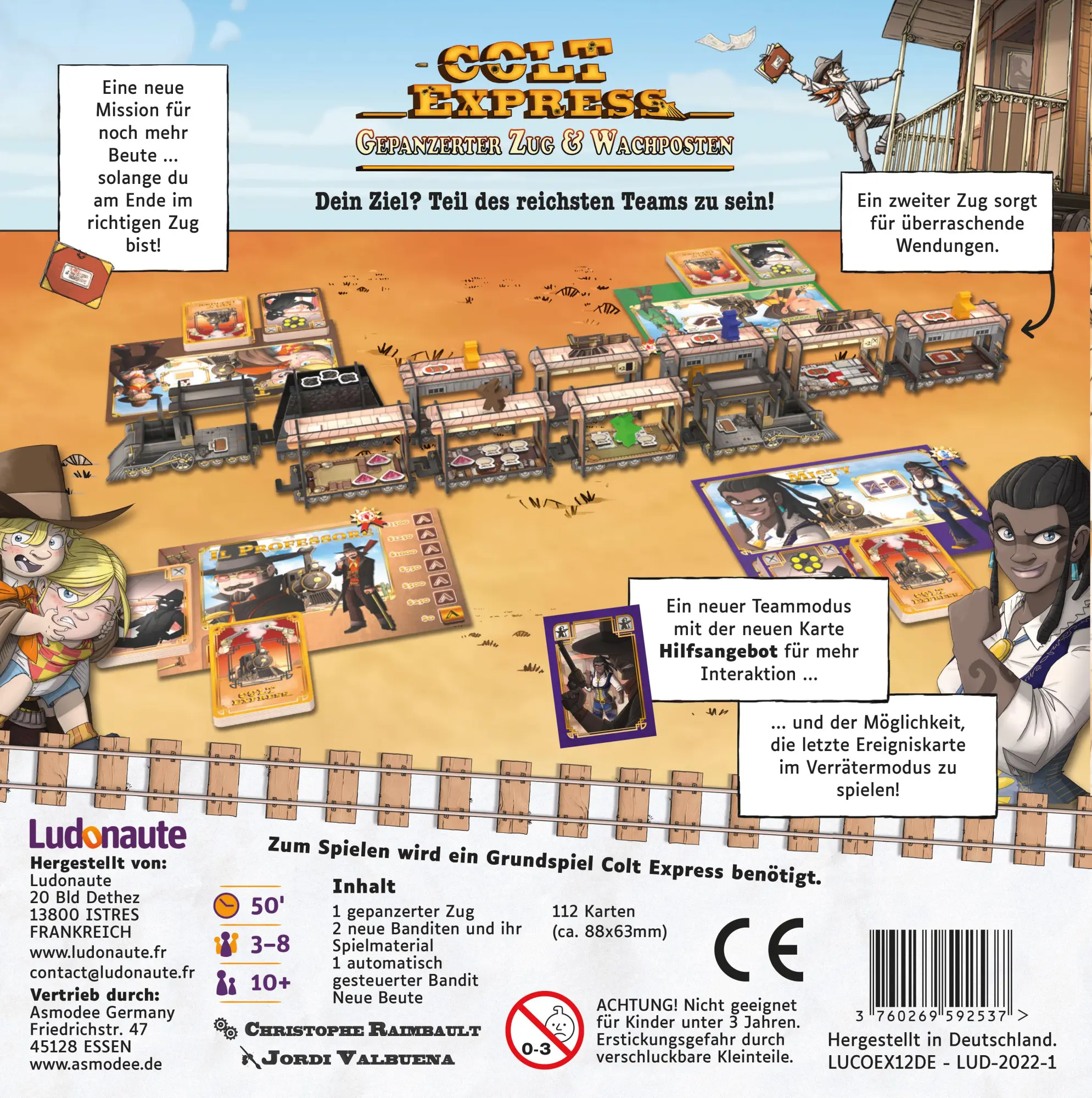 Bild: 3760269592537 | Colt Express - Gepanzerter Zug &amp; Wachposten | Ludonaute | Spiel | 2022