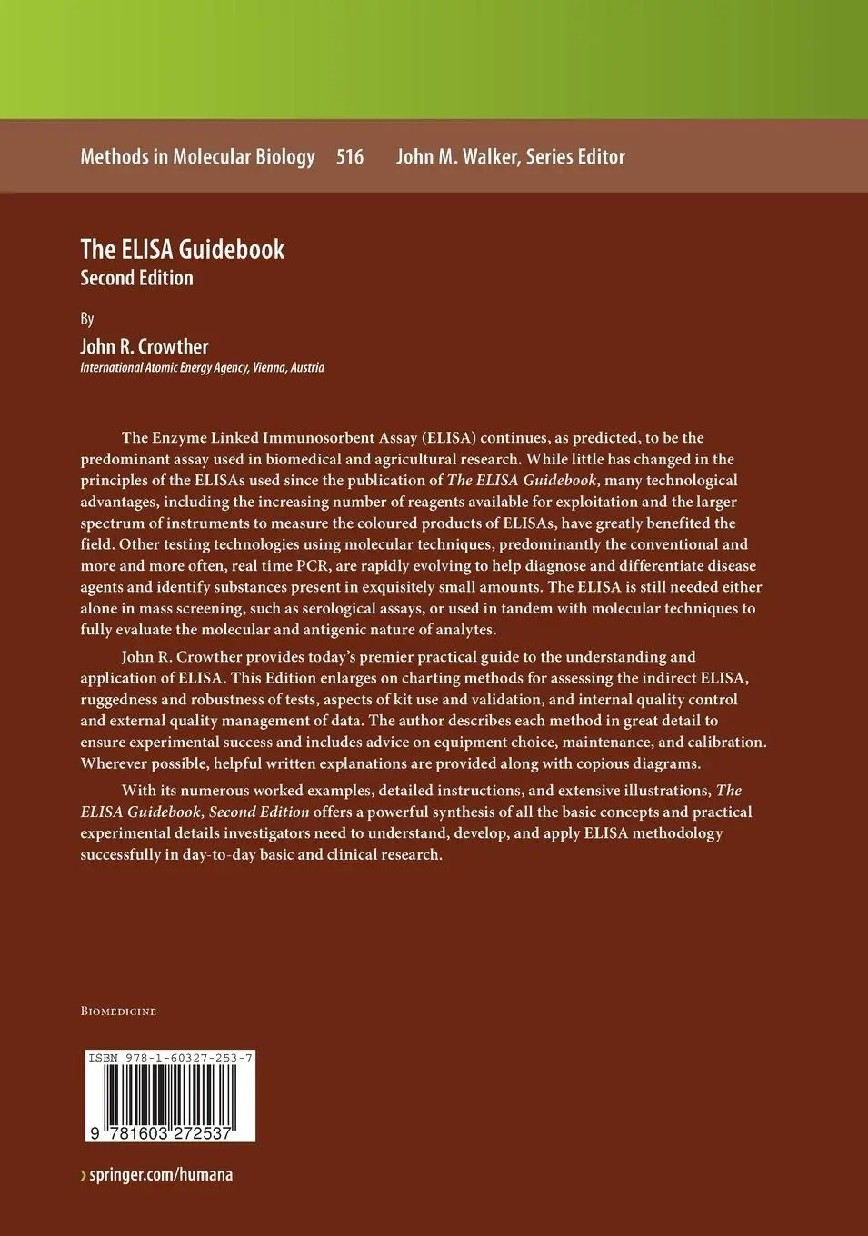Rückseite: 9781603272537 | The ELISA Guidebook | Second Edition | John R. Crowther | Buch | xvi