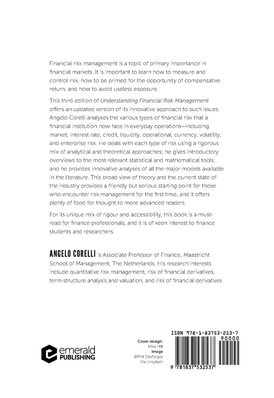 Rückseite: 9781837532537 | Understanding Financial Risk Management | Angelo Corelli | Taschenbuch