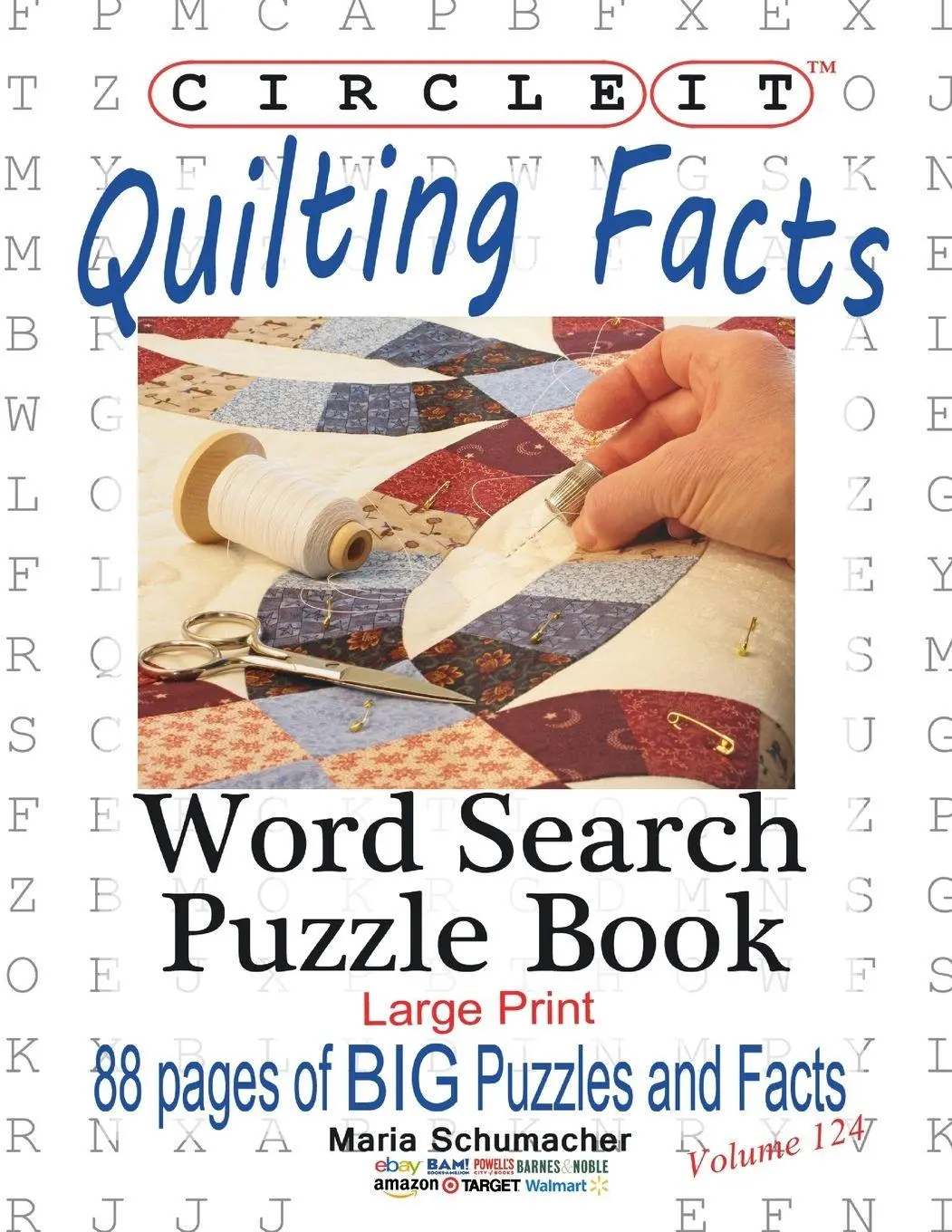 Cover: 9781945512537 | Circle It, Quilting Facts, Large Print, Word Search, Puzzle Book
