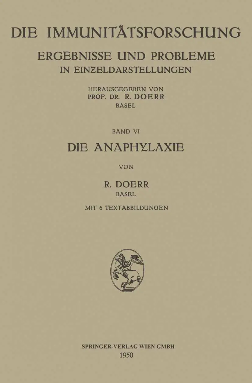 Cover: 9783662242537 | Die Anaphylaxie | Robert Doerr | Taschenbuch | vii | Deutsch