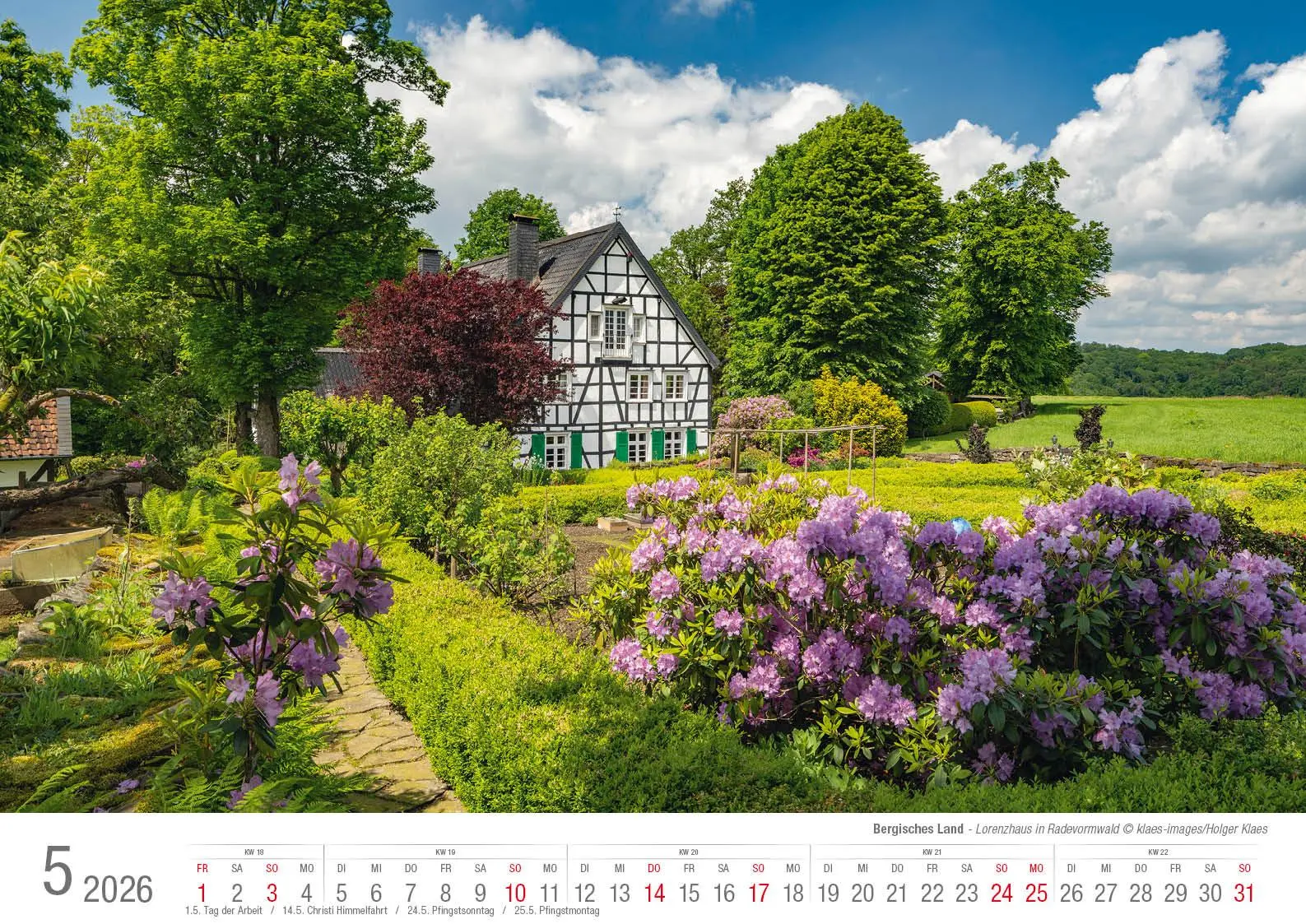Bild: 9783965352537 | Bergisches Land 2026 Bildkalender A3 quer, spiralgebunden | Klaes