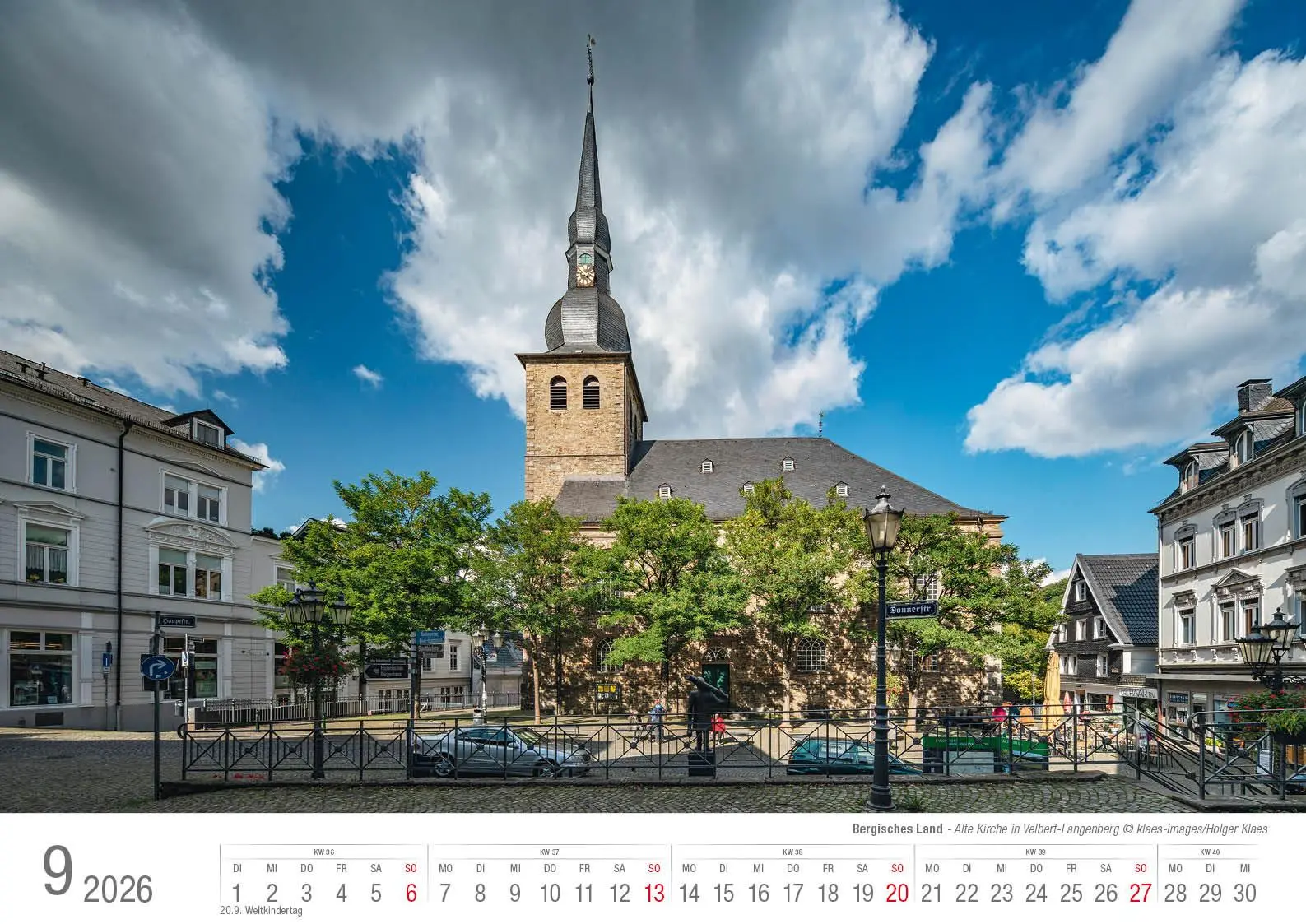 Bild: 9783965352537 | Bergisches Land 2026 Bildkalender A3 quer, spiralgebunden | Klaes