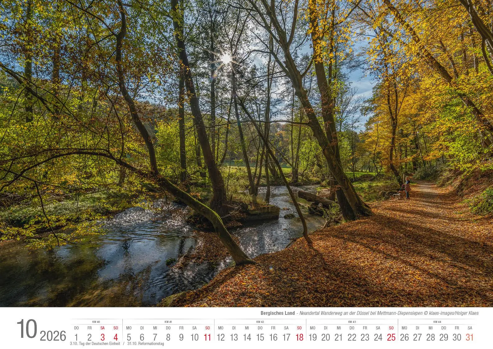 Bild: 9783965352537 | Bergisches Land 2026 Bildkalender A3 quer, spiralgebunden | Klaes