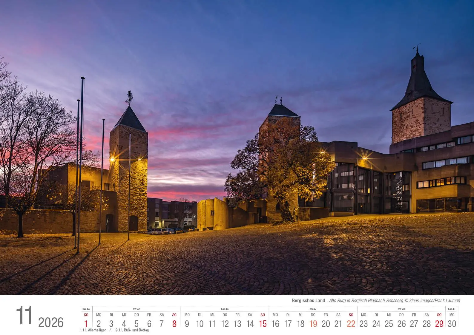 Bild: 9783965352537 | Bergisches Land 2026 Bildkalender A3 quer, spiralgebunden | Klaes