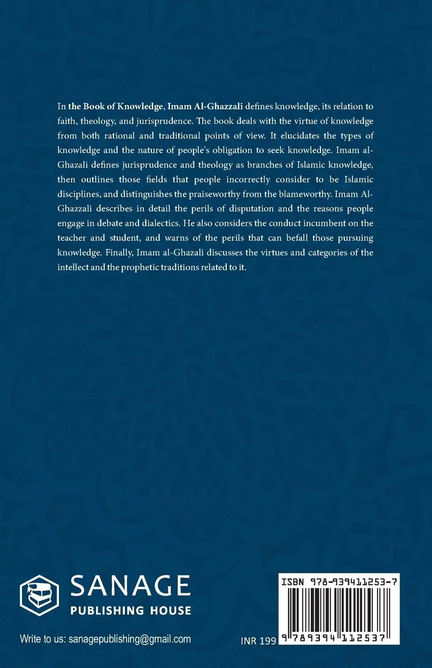 Rückseite: 9789394112537 | The Book of Knowledge | Imam Al-Ghazzali | Taschenbuch | Englisch
