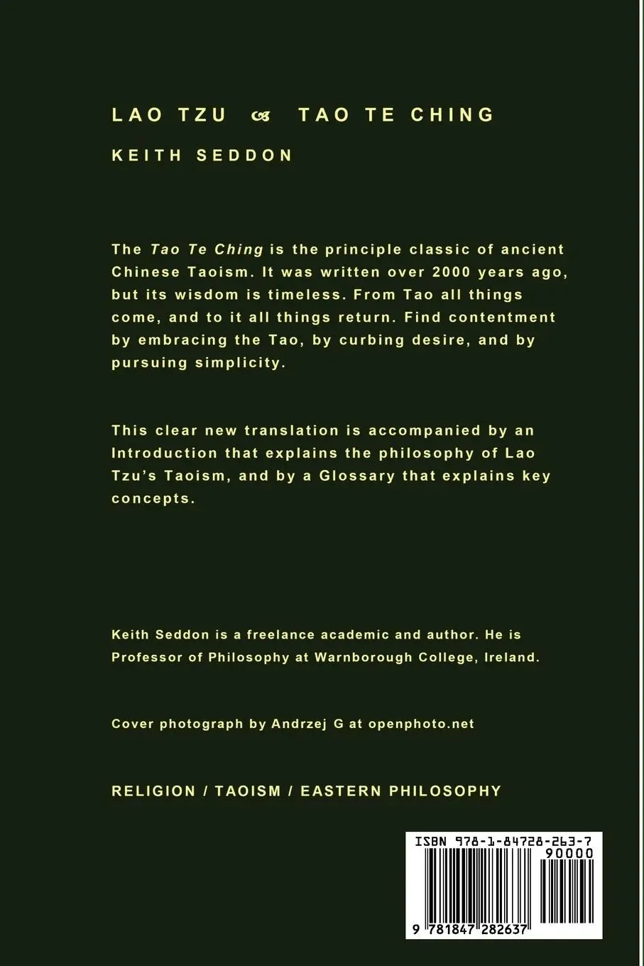Rückseite: 9781847282637 | Lao Tzu | Tao Te Ching | Keith Seddon | Taschenbuch | Englisch | 2006