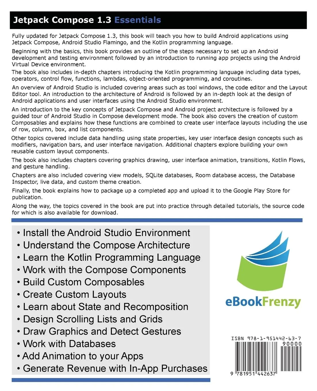 Rückseite: 9781951442637 | Jetpack Compose 1.3 Essentials | Neil Smyth | Taschenbuch | Englisch