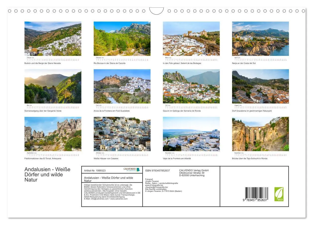 Bild: 9783457852637 | Andalusien - Weiße Dörfer und wilde Natur (Wandkalender 2026 DIN A3...