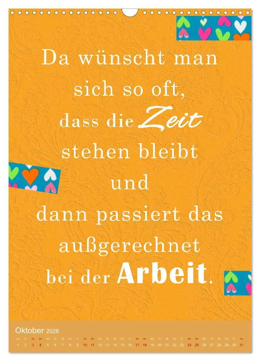 Bild: 9783516252637 | Arbeit macht Spaß (Wandkalender 2026 DIN A3 hoch), CALVENDO...