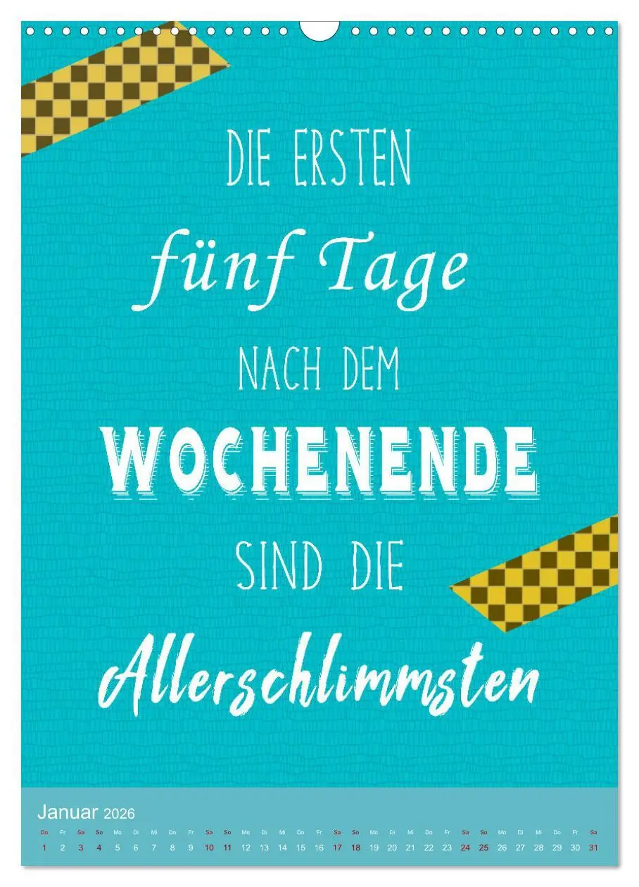 Bild: 9783516252637 | Arbeit macht Spaß (Wandkalender 2026 DIN A3 hoch), CALVENDO...