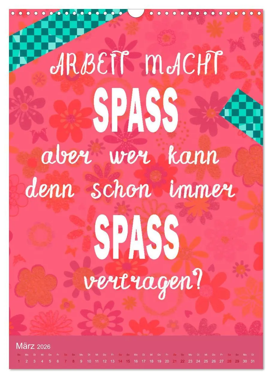 Bild: 9783516252637 | Arbeit macht Spaß (Wandkalender 2026 DIN A3 hoch), CALVENDO...