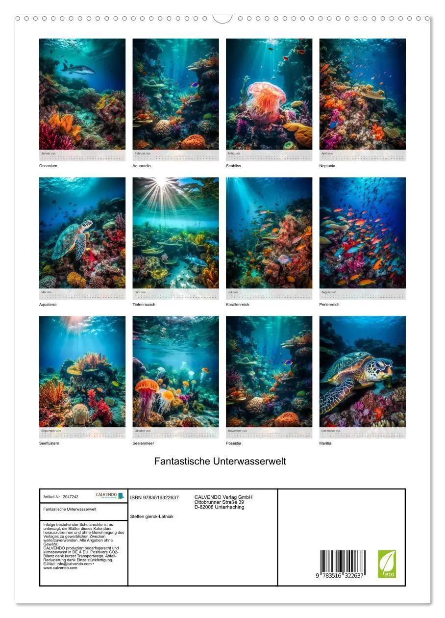 Bild: 9783516322637 | Fantastische Unterwasserwelt (hochwertiger Premium Wandkalender...