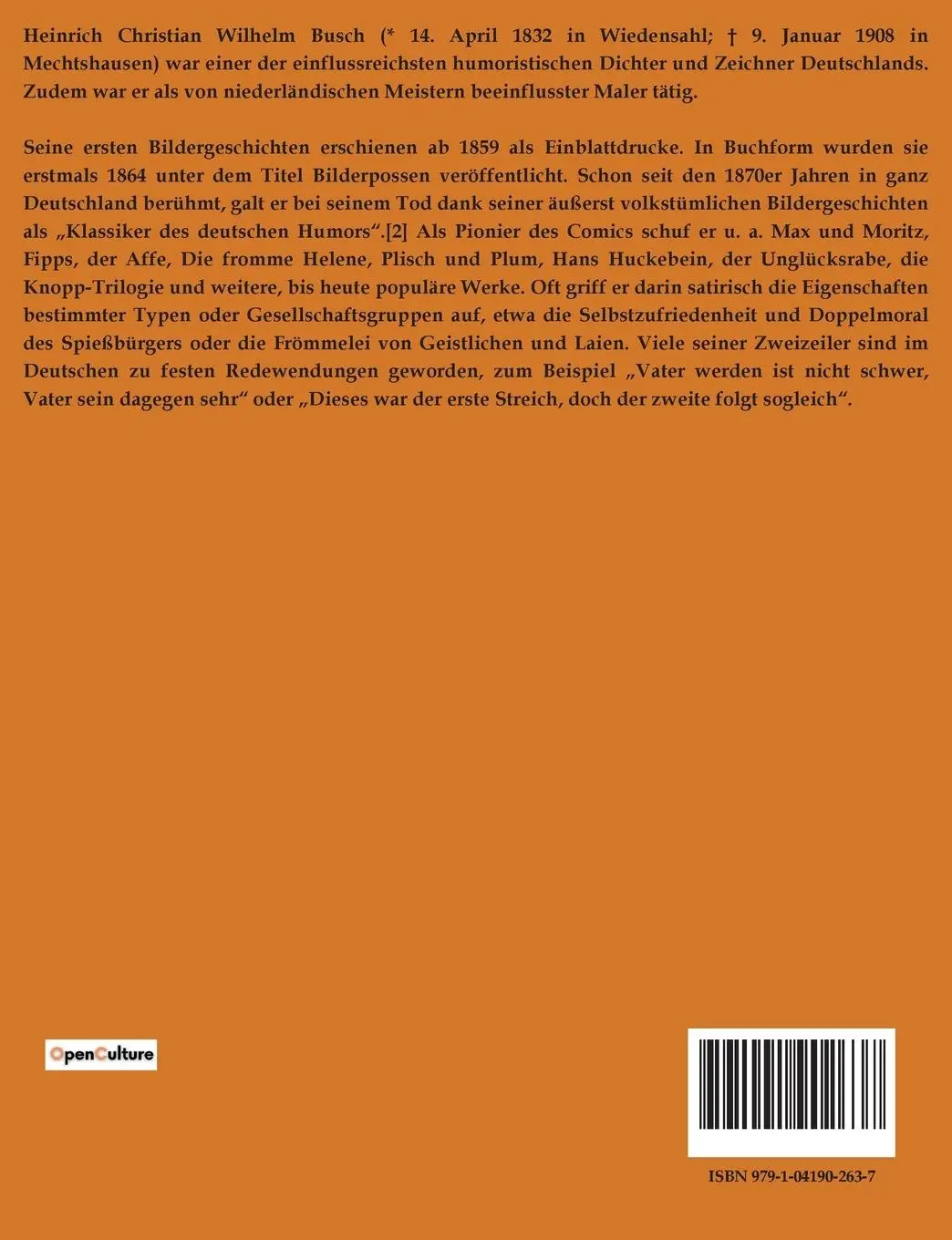 Rückseite: 9791041902637 | Der Fuchs. Die Drachen | Wilhelm Busch | Taschenbuch | 42 S. | Deutsch