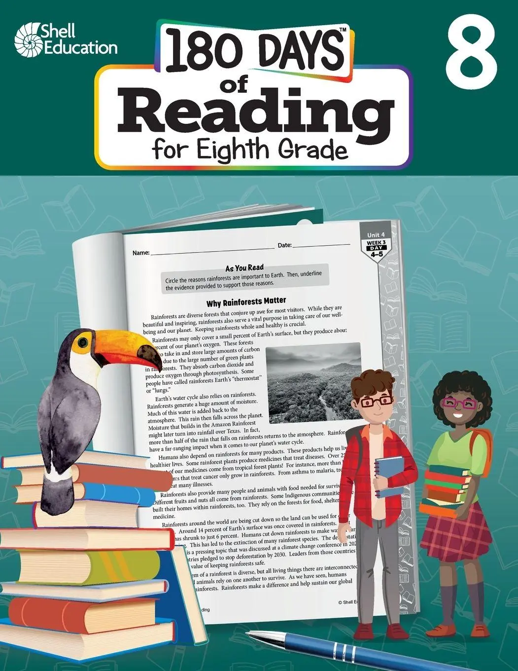 Cover: 9798765922637 | 180 Days | Reading for Eighth Grade | Monika Davies (u. a.) | Buch