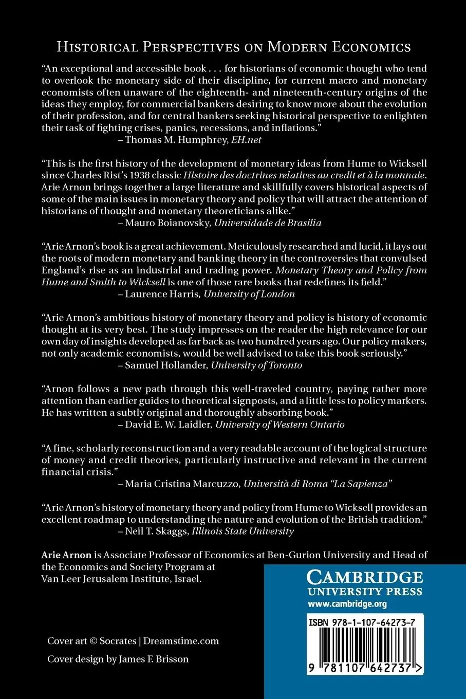 Rückseite: 9781107642737 | Monetary Theory and Policy from Hume and Smith to Wicksell | Arnon