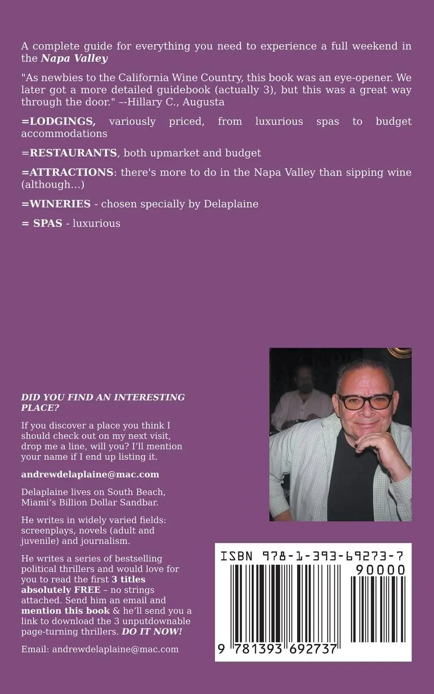 Rückseite: 9781393692737 | Napa Valley - The Delaplaine 2020 Long Weekend Guide | Delaplaine