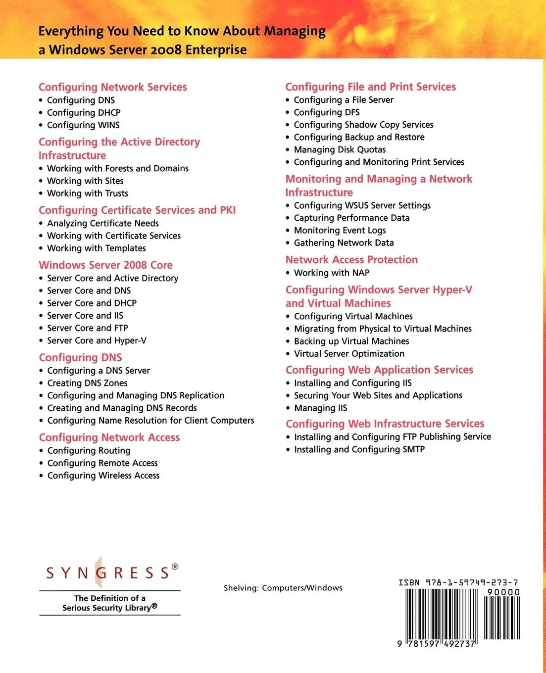 Rückseite: 9781597492737 | The Best Damn Windows Server 2008 Book Period | Piltzecker | Buch