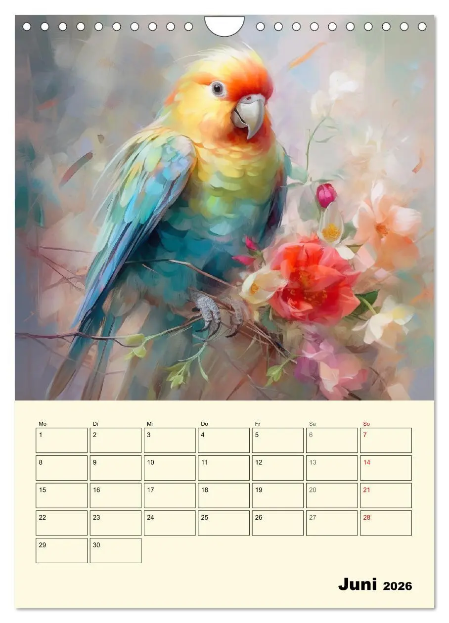 Bild: 9783516312737 | Bunte Vögel. Bezaubernde Papageien-Aquarelle (Wandkalender 2026 DIN...