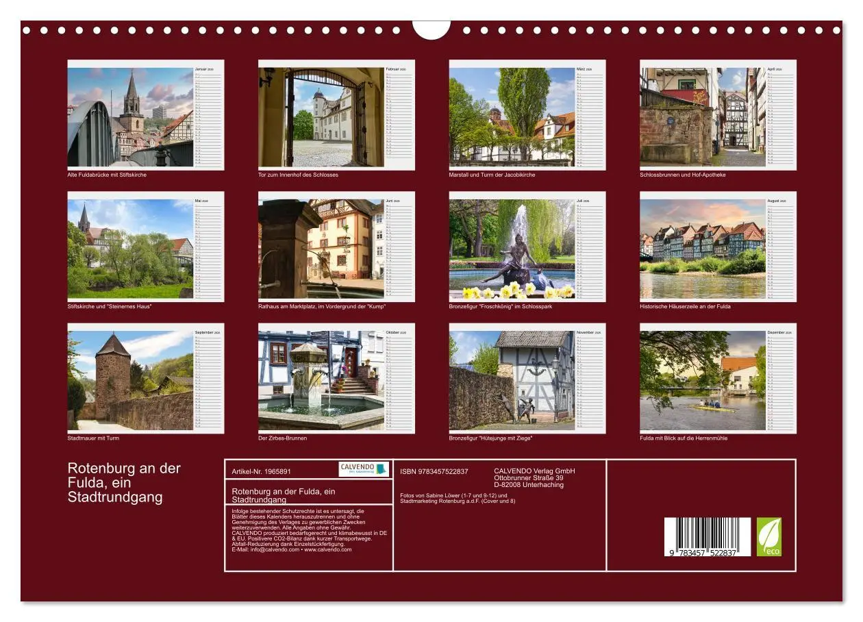 Bild: 9783457522837 | Rotenburg an der Fulda, ein Stadtrundgang (Wandkalender 2026 DIN A3...