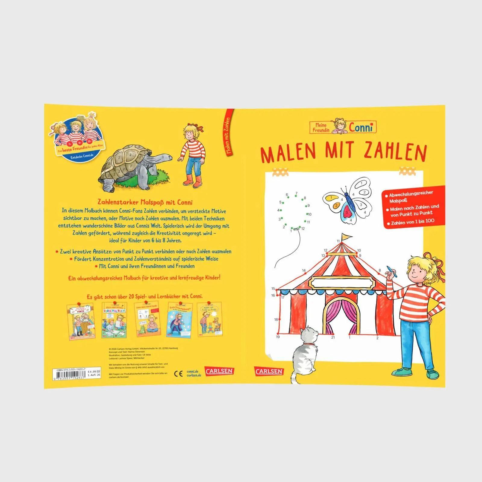 Bild: 9783551192837 | Conni Gelbe Reihe (Beschäftigungsbuch): Malen mit Zahlen | Sörensen