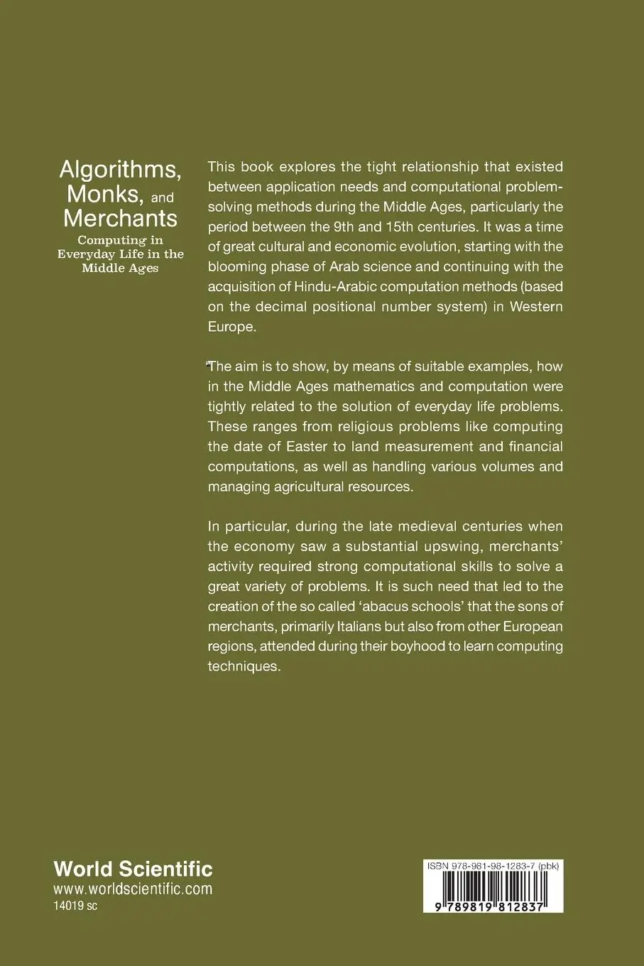 Rückseite: 9789819812837 | ALGORITHMS, MONKS, AND MERCHANTS | Ausiello Giorgio | Taschenbuch