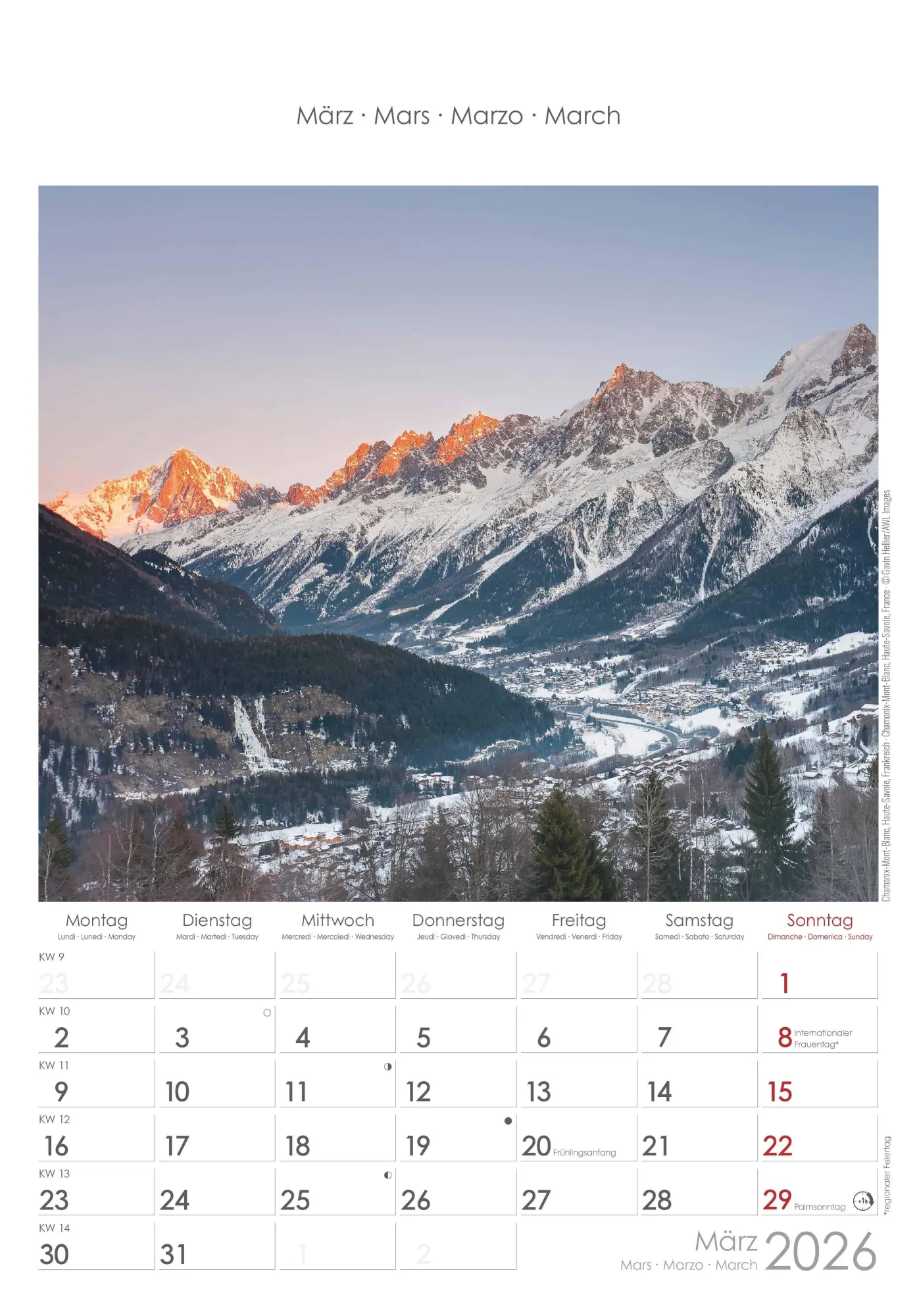 Bild: 4069095002937 | Alpen 2026 - Bild-Kalender 23,7x34 cm - The Alps - Wandkalender -...