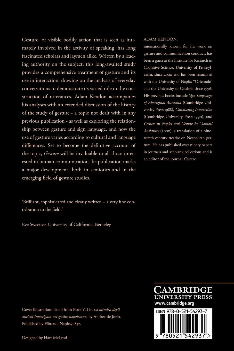 Rückseite: 9780521542937 | Gesture | Visible Action as Utterance | Adam Kendon | Taschenbuch