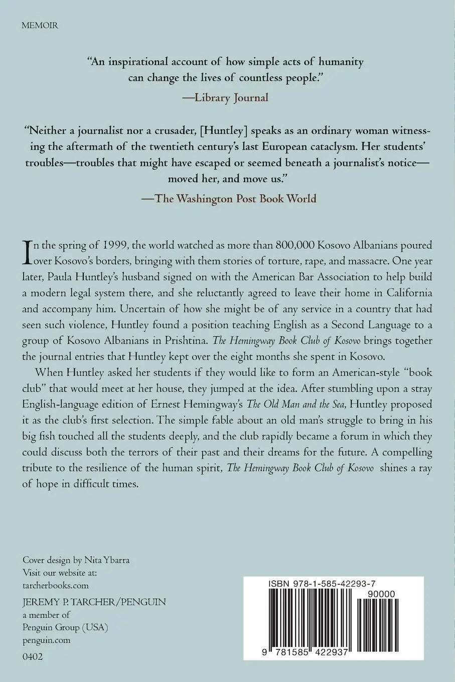 Rückseite: 9781585422937 | The Hemingway Book Club of Kosovo | Paula Huntley | Taschenbuch | 2004