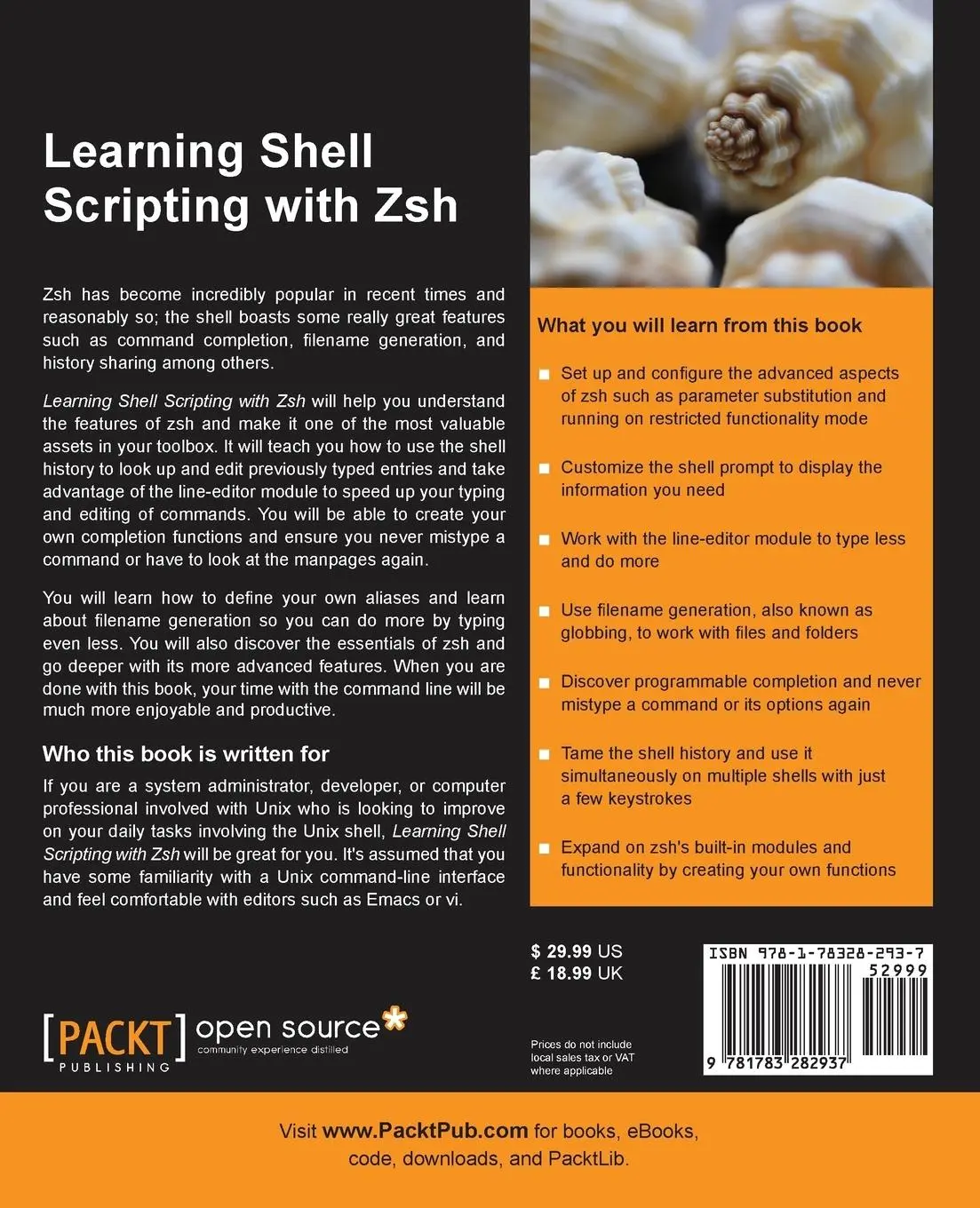 Rückseite: 9781783282937 | Learning Shell Scripting with Zsh | Gaston Festari | Taschenbuch