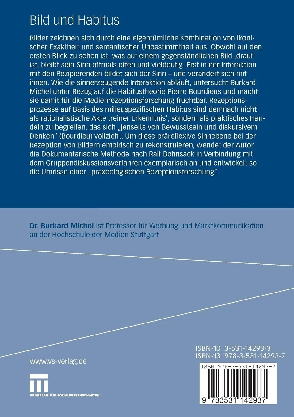 Rückseite: 9783531142937 | Bild und Habitus | Burkard Michel | Taschenbuch | 416 S. | Deutsch